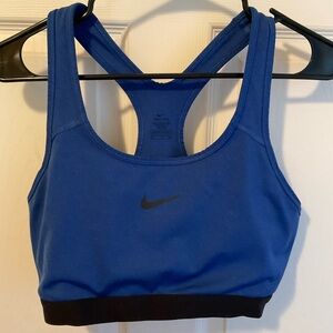 Nike Women's Royal Blue Sports Bra with Black Trim